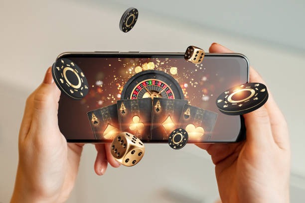 Mobile app dashboard showing account balance and game tiles